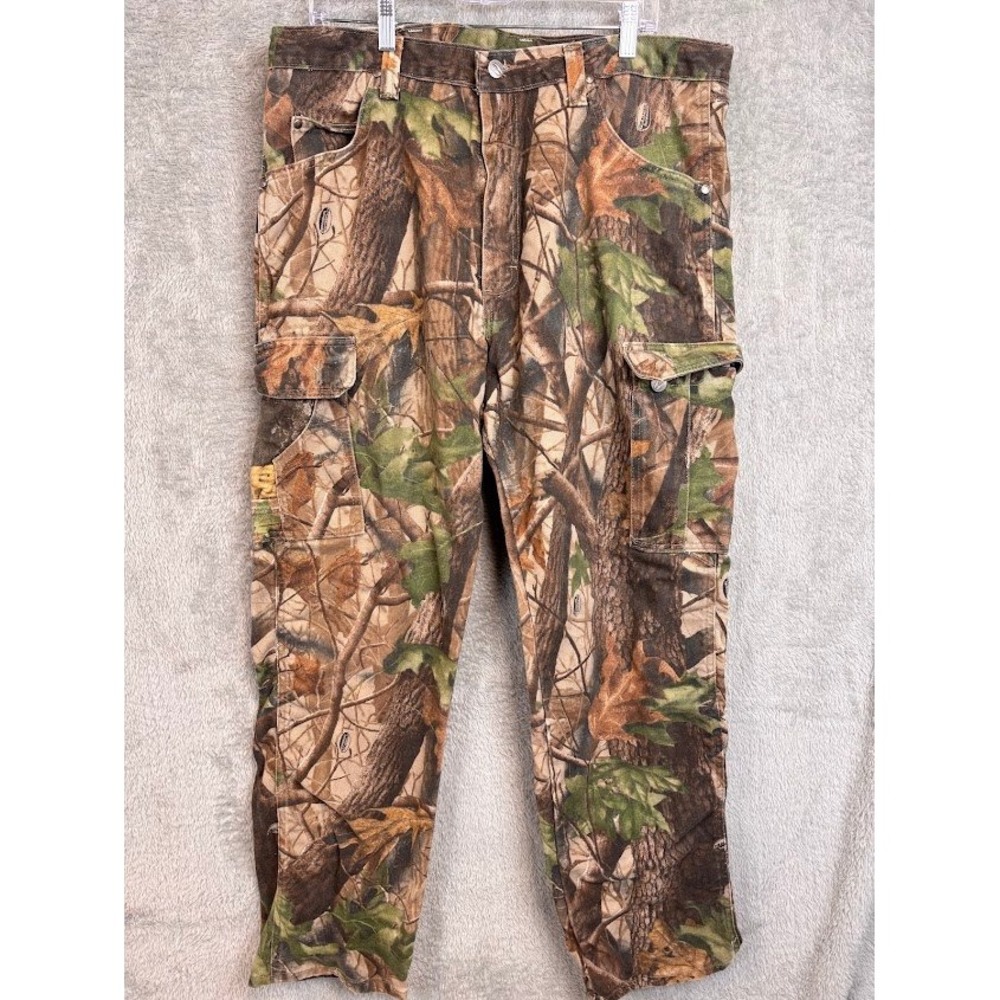Pro Gear by Wrangler‎ Men's Camo Cargo Pants Realtree Hardwoods Hunting Sz 38x32